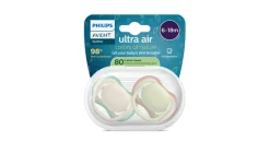 Philips Avent Sut Ultra air, 6-18 m, lys beige/lysegrøn- Sutter