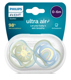Philips Avent Sut, Ultra Air 0-6 mdr. 2-pk- Sutter