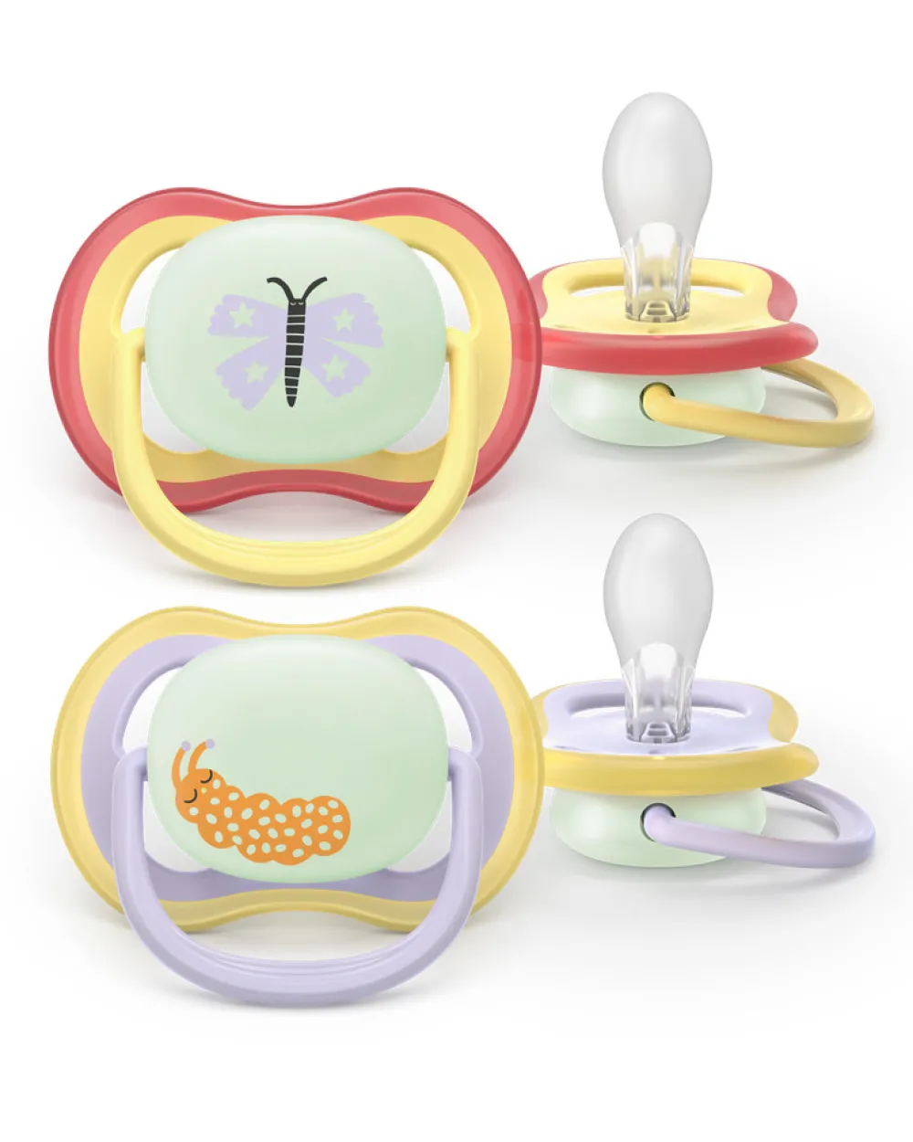 Philips Avent Sut Ultra air, Nat, 0-6 m, gul/lilla- Sutter