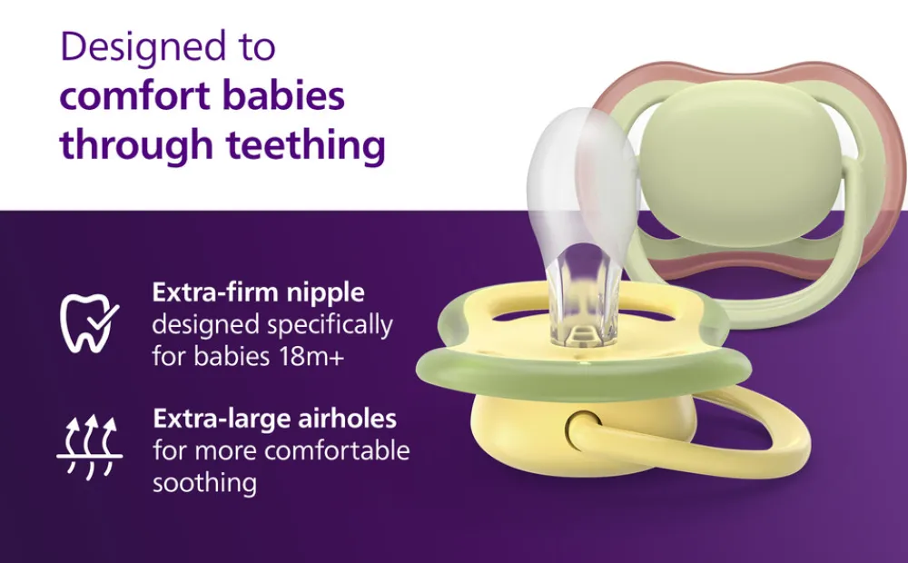 Philips Avent Sut Ultra air, Nat, +18 m, lilla/lyserød- Sutter