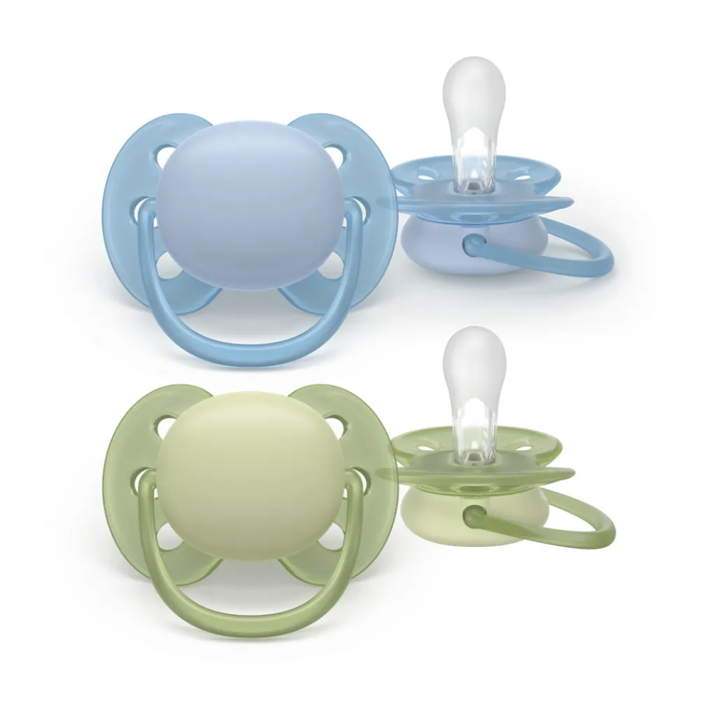 Philips Avent Sut Ultra soft, 0-6 m, grøn/blå- Sutter
