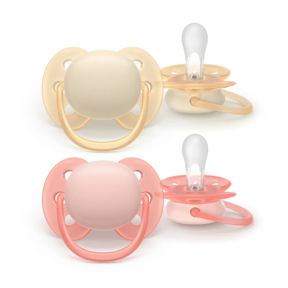 Philips Avent sut Ultra soft, 0-6 m, gul/orange- Sutter