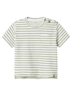 Lil' Atelier Tadeo kortærmet løs t-shirt - SEAGRASS- T-Shirts & Toppe