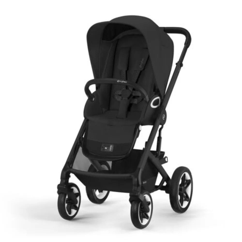 Cybex Talos S Lux - moon black/black m. Cot S Lux- Kombivogne Med Flade Sæder