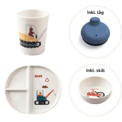 Sebra Tastii service sæt - busy builders/vintage blue- Service