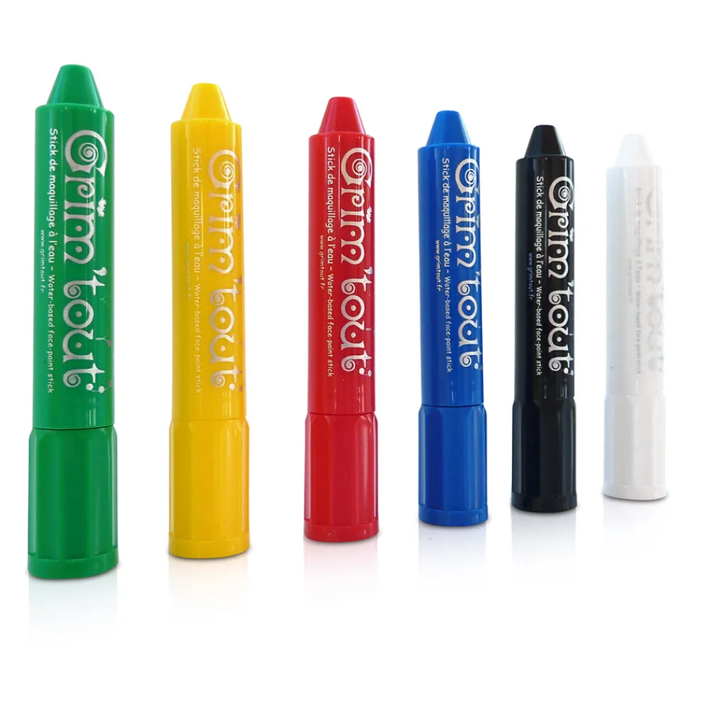 GRIM TOUT Teatersminke - 6 farvestifter- Ansigtsmaling