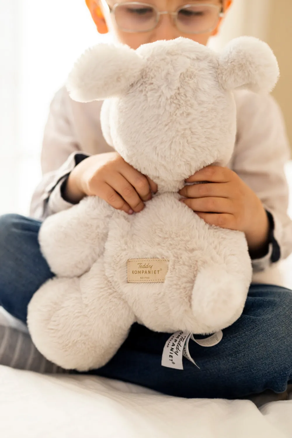 Teddykompaniet Teddy Mocca stor, hund grå, 34 cm- Bamser