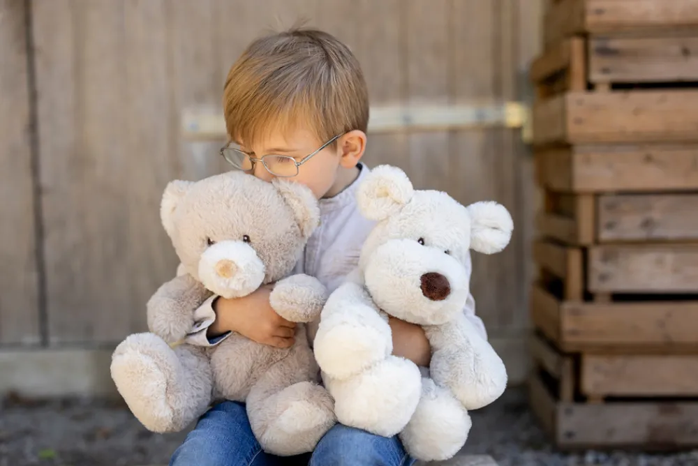 Teddykompaniet Teddy Mocca stor, hund grå, 34 cm- Bamser