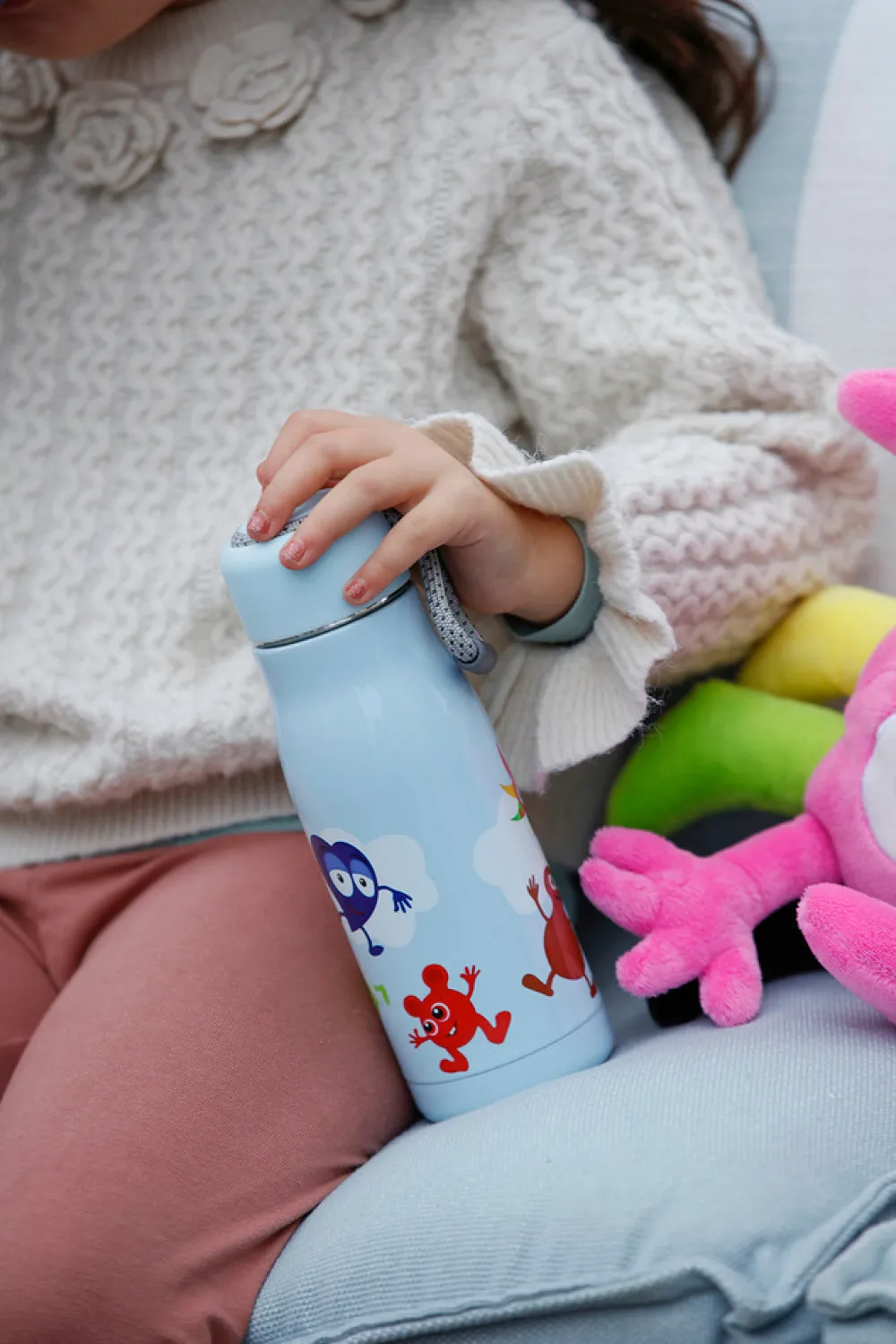 BABBLARNA Termoflaske i rustfri stål, lyseblå, 350ml- Madkasser & Drikkedunke