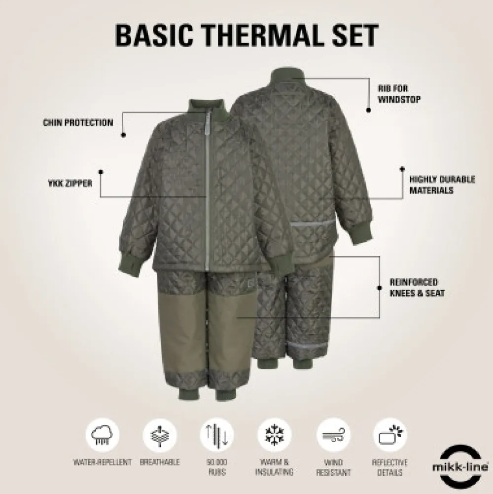 Mikk-Line Termosæt - DUSTYOLIVE- Termotøj