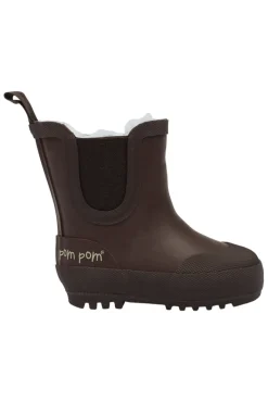 Pompom Termostøvle Korte - Chocolate- Korte Termostøvler