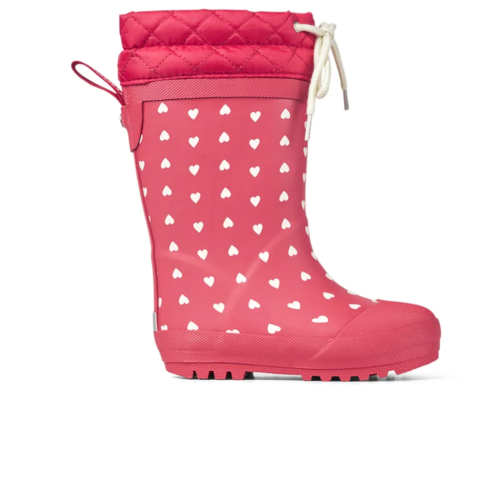 Angulus Thermogummistøvle - Red hearts- Lange Termostøvler