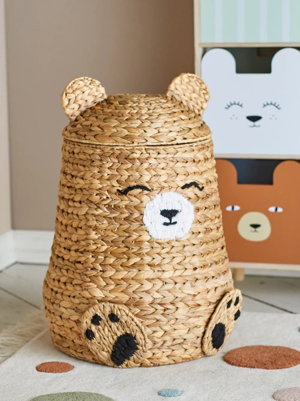 Bloomingvillemini Timone Kurv m/låg, Natur, Vandhyacint-Børn Kurve