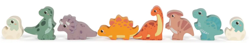 SMALL FOOT Træ byggeklodser Dino- Træklodser