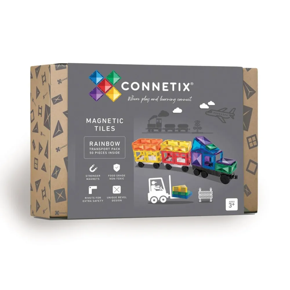 CONNETIX Transport Pack - magnetsæt 50 dele - rainbow- Magnetlegesæt