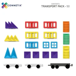 CONNETIX Transport Pack - magnetsæt 50 dele - rainbow- Magnetlegesæt