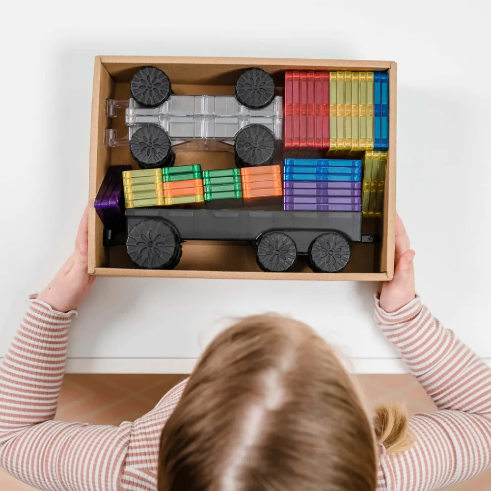 CONNETIX Transport Pack - magnetsæt 50 dele - rainbow- Magnetlegesæt