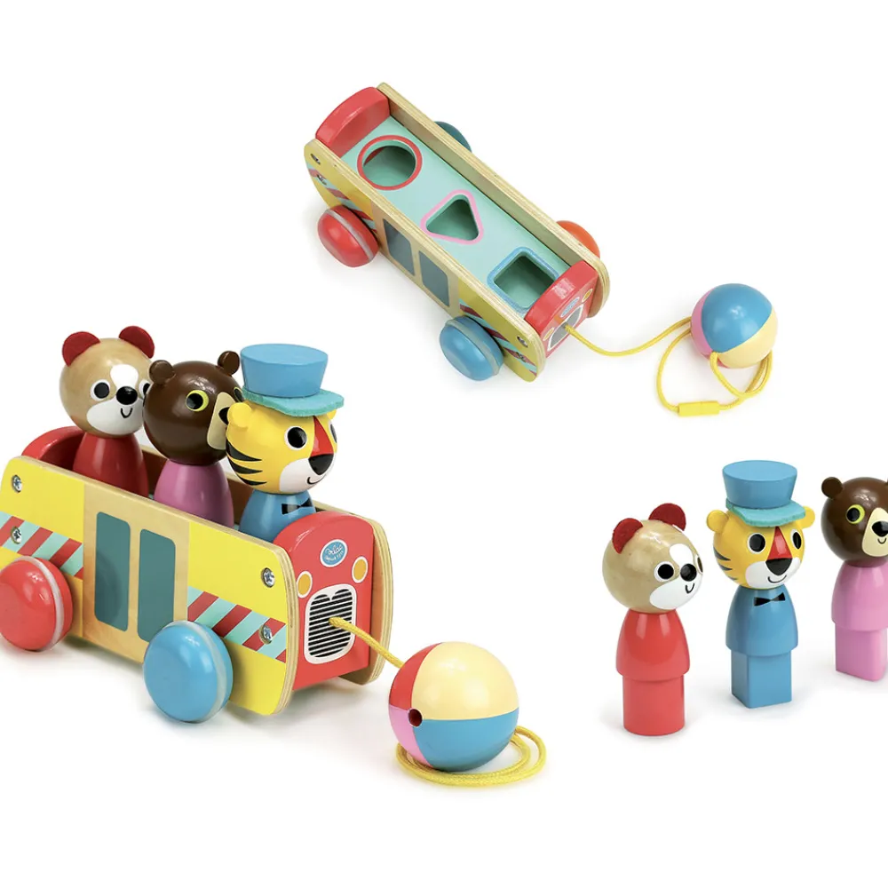 Vilac Træklegetøj - Bus- Trælegetøj|Trækdyr