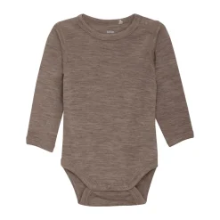 BeKids Uld body langærmet - solid - Leafless Tree Melange- Uldbodyer|Bodystocking Langærmet