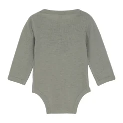 BeKids Uld body langærmet body - solid - Forest Fog Melange- Uldbodyer|Bodystocking Langærmet