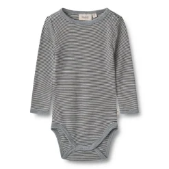 Wheat Uld body langærmet Lucca - Navy Stripe- Uldbodyer|Bodystocking Langærmet
