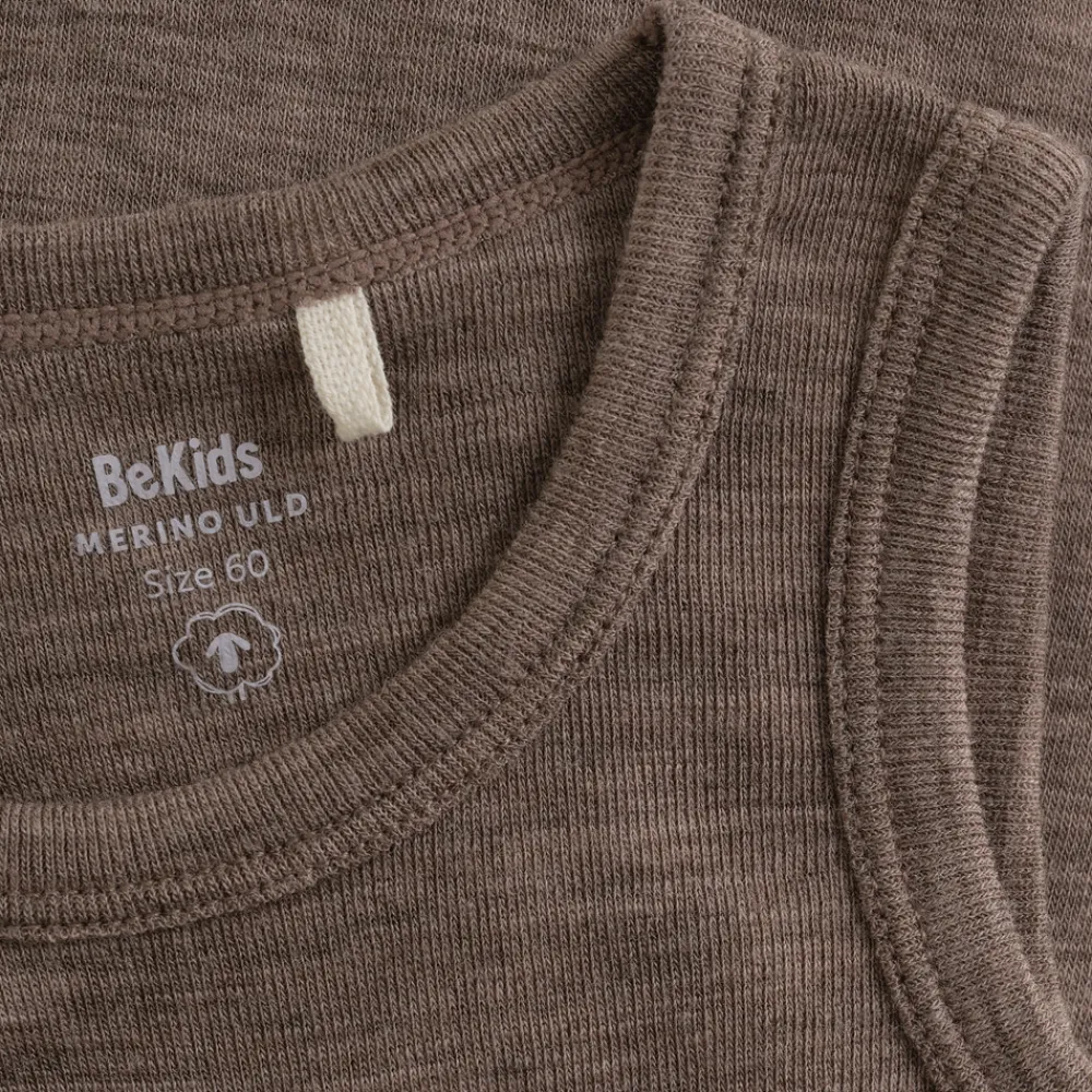 BeKids Uld body uden ærmer - Leafless Tree Melange- Uldbodyer|Bodystocking U. Ærmer