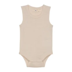 BeKids Uld body uden ærmer - Sandshell Melange- Bodystocking U. Ærmer|Uldbodyer