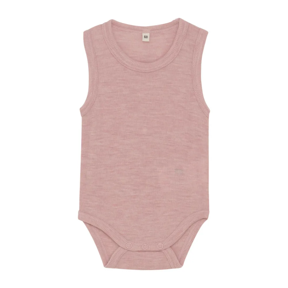 BeKids Uld body uden ærmer - Starling Melange- Uldbodyer|Bodystocking U. Ærmer