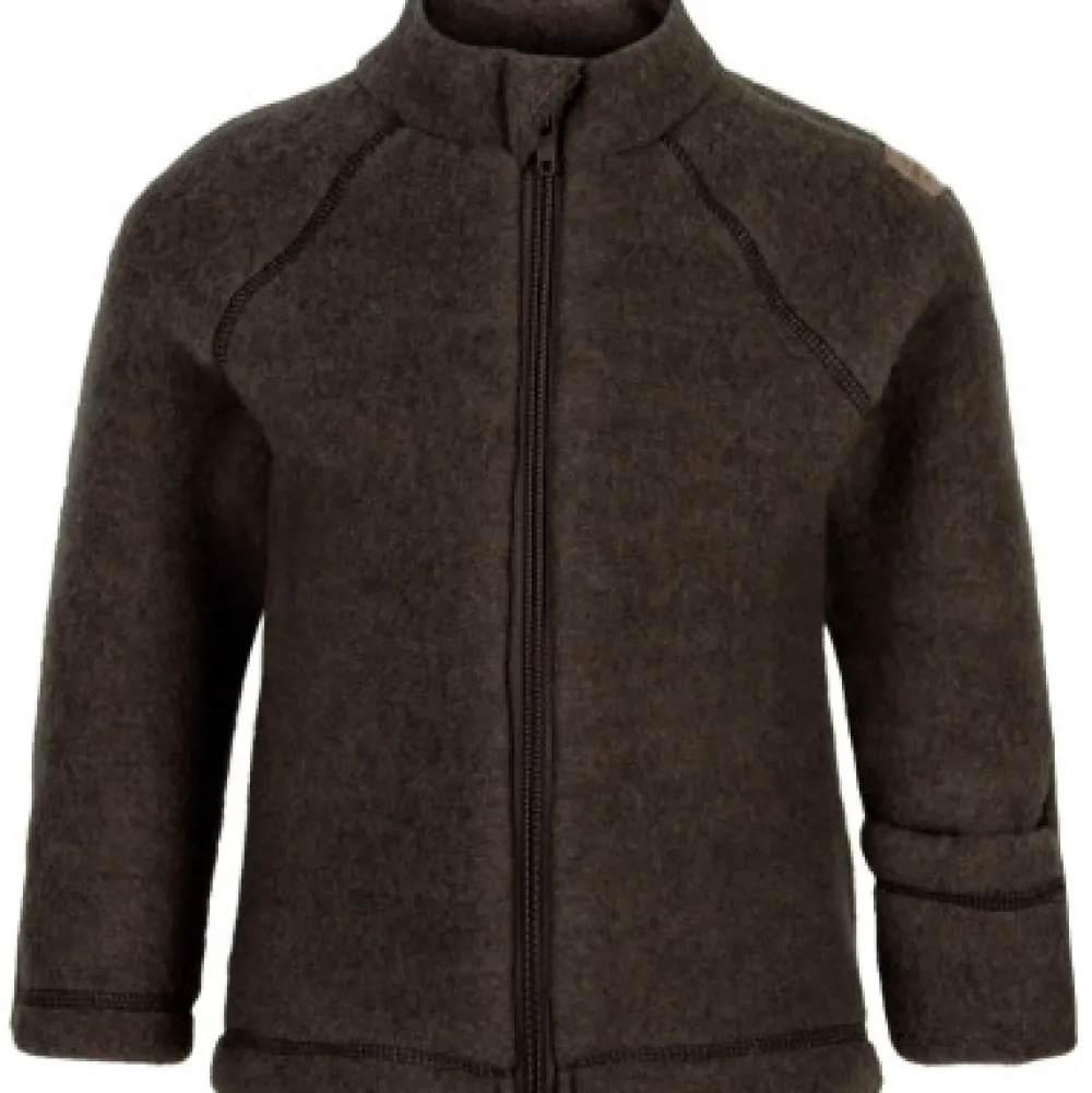 Mikk-Line Uld jakke - DARK BROWN MELANGE- Uldoverdele|Cardigans, Veste & Trøjer