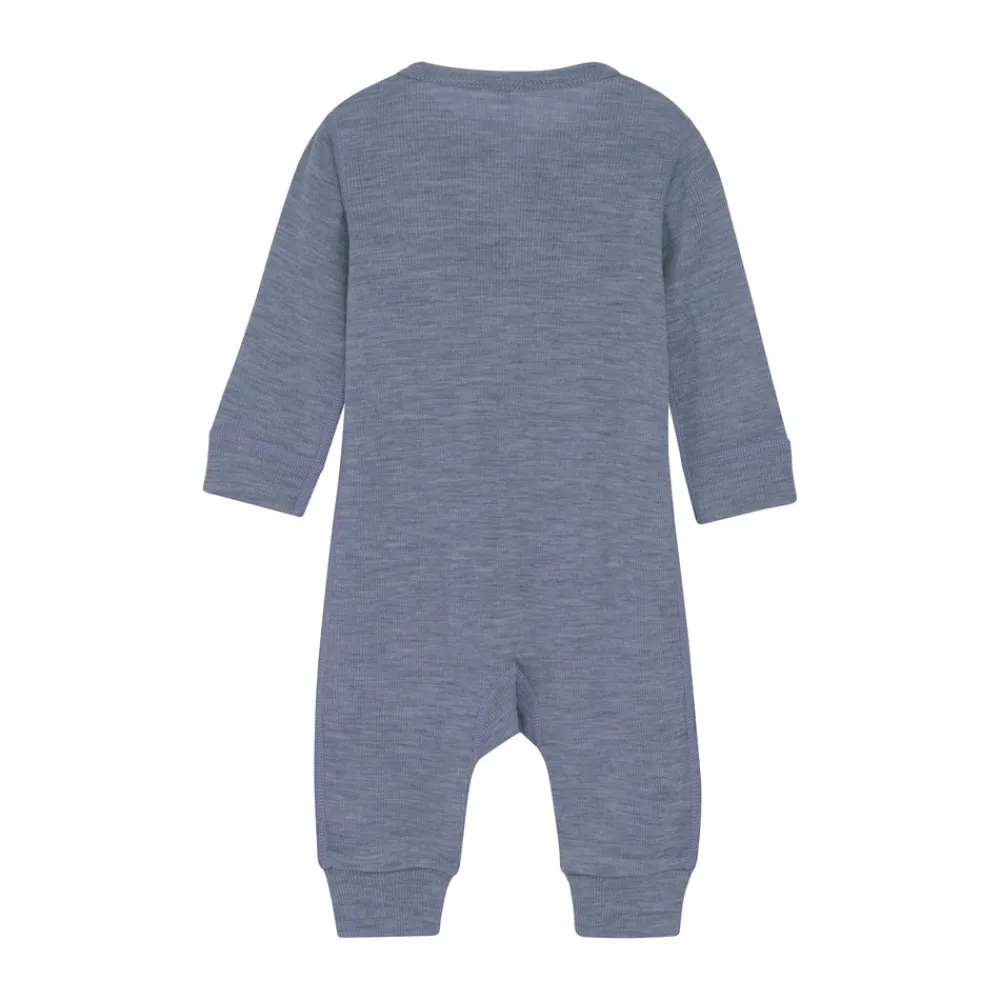 BeKids Uld jumpsuit - solid - Folkstone Gray Melange- Ulddragter|Heldragter U. Fod