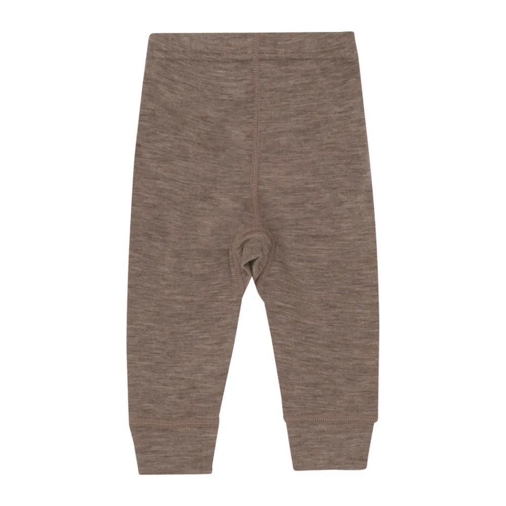 BeKids Uld leggings - solid - Leafless Tree Melange- Uldunderdele|Leggings