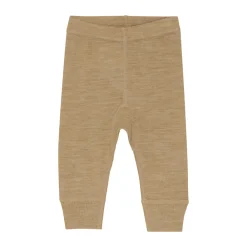 BeKids Uld leggings - solid - Light Camel Melange- Uldunderdele|Leggings