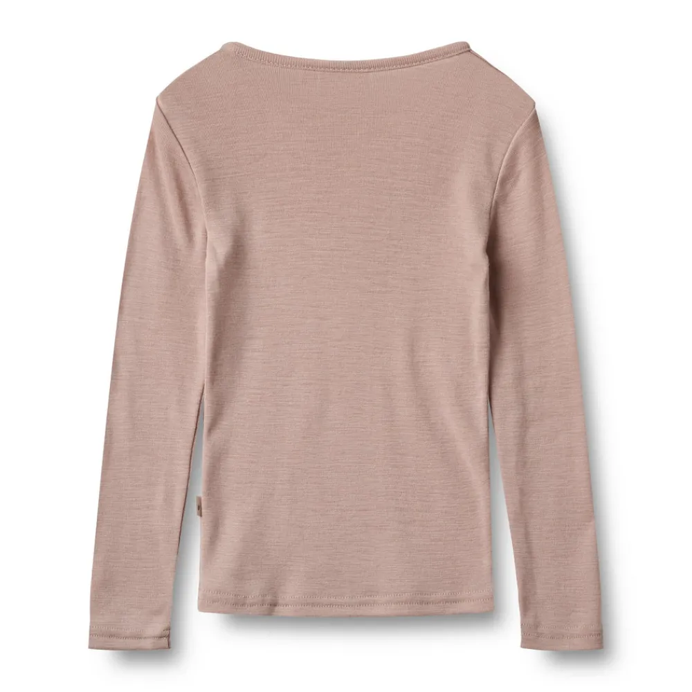 Wheat Uld t-shirt ls Alfie - Dry Rose- Bluser|Uldoverdele