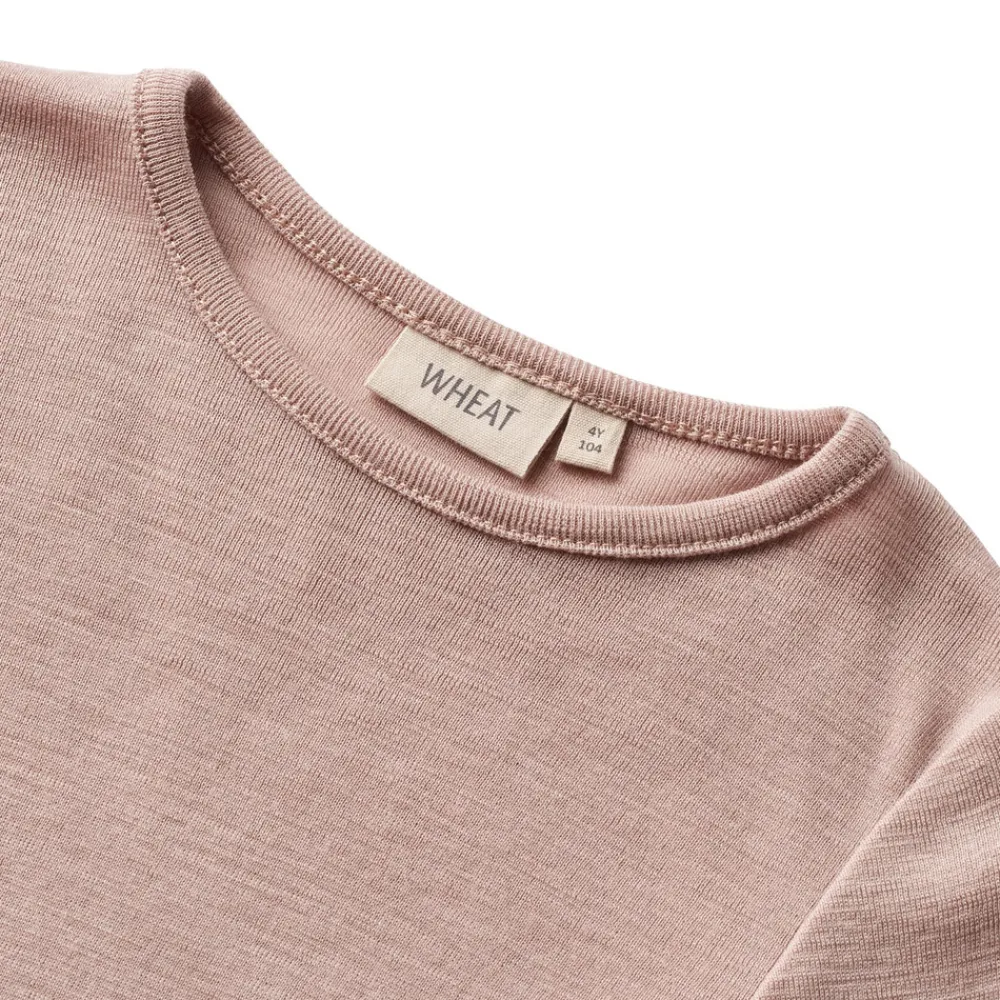 Wheat Uld t-shirt ls Alfie - Dry Rose- Bluser|Uldoverdele