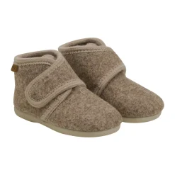 En Fant Uldhjemmesko velcro - Walnut Melange- Uld Hjemmesko|Hjemmesko
