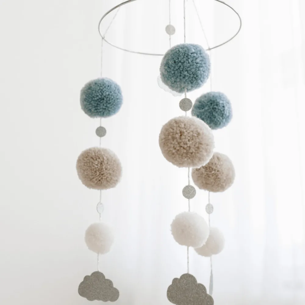 TISU Uro pom pom, blå-Børn Uroer