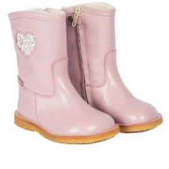 Angulus Vandafvisende TEX-støvle med glitterhjerte - MAUVE- Vinterstøvler