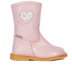 Angulus Vandafvisende TEX-støvle med glitterhjerte - MAUVE- Vinterstøvler