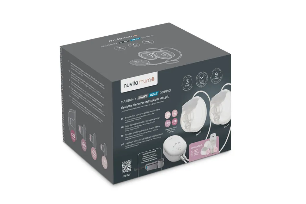 Nuvita 1288W 3-faset dobbelt elektrisk bærbar brystpumpe- Brystpumper