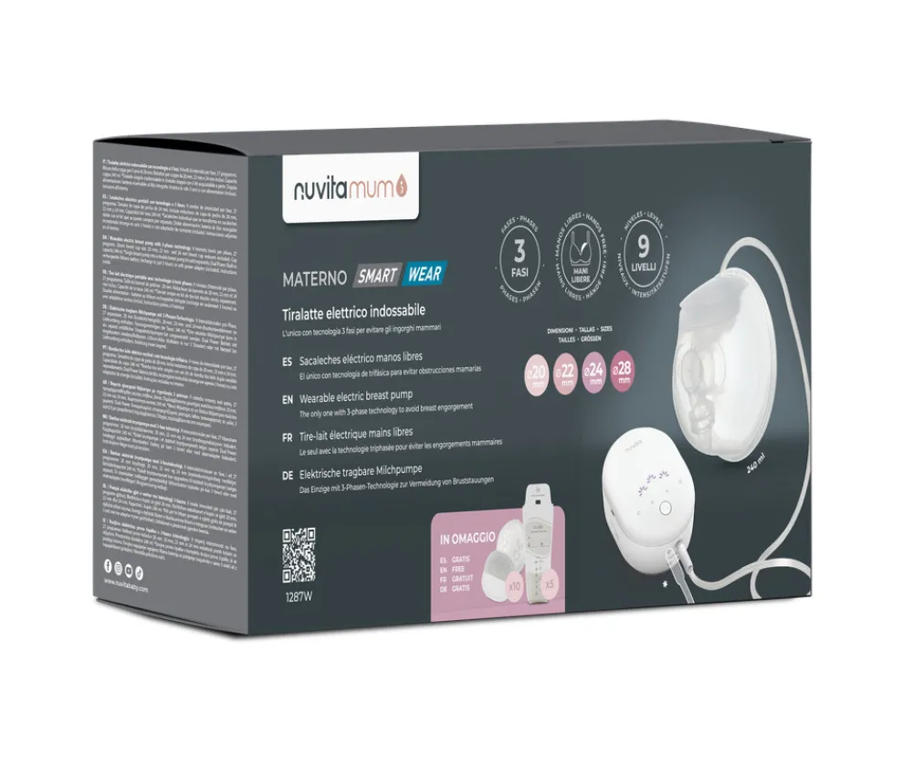 Nuvita 1287W 3-faset enkelt elektrisk bærbar brystpumpe- Brystpumper