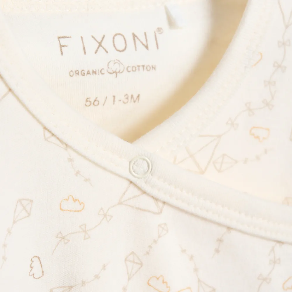 Fixoni Wrap body ls - Marshmallow- Bodystocking M. Skrålukning|Præmatur Tøj