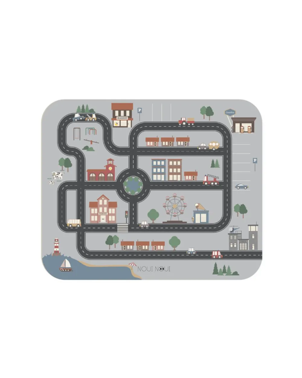 NOUI NOUI XL Underlag - lille landsby lys grå- Service