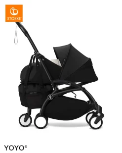 Stokke® YOYO indkøbstaske m/hjul - Black- Styrtasker & Barnevognsnet