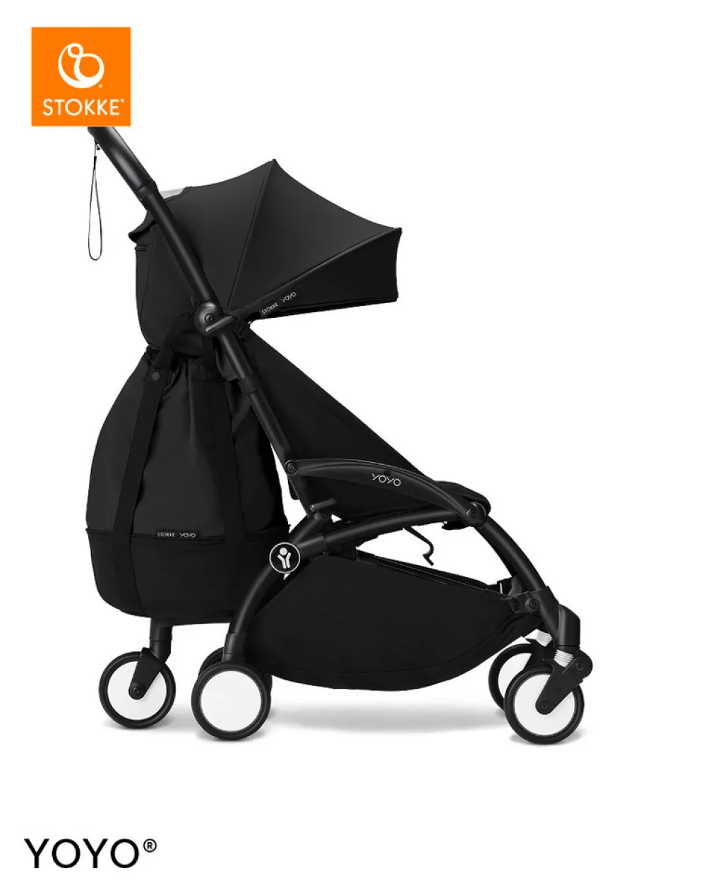 Stokke® YOYO indkøbstaske m/hjul - Black- Styrtasker & Barnevognsnet