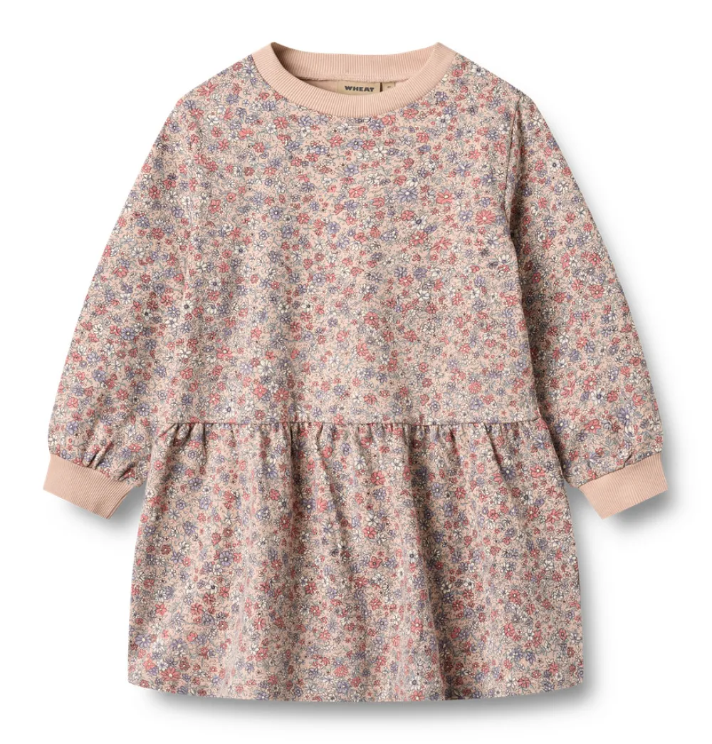 Wheat Zenia Sweat Kjole - Rose dust flowers- Kjoler